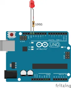 Collegamento del led sul Pin D13